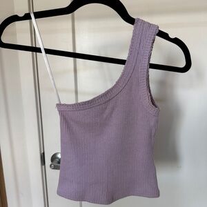 UO Lavender Cropped One Shoulder Top